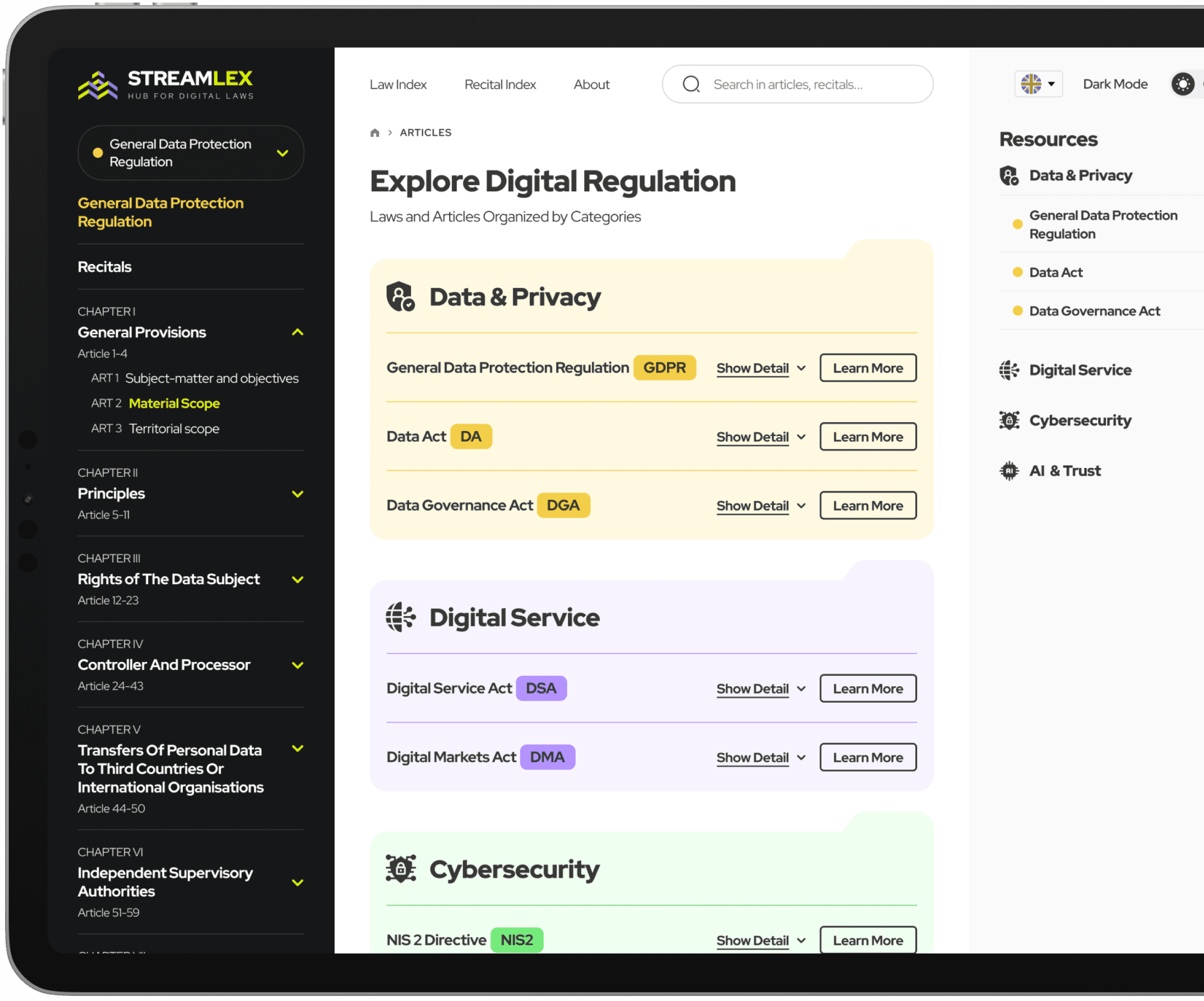 background main section features